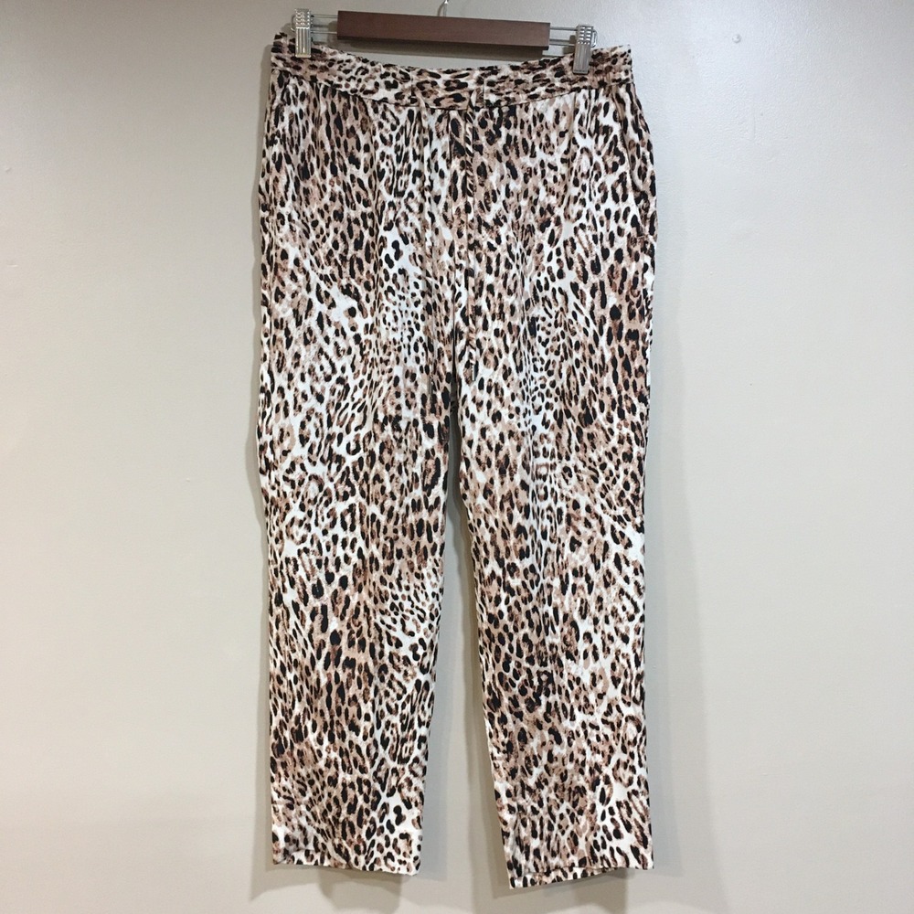 Banana Republic Cheetah Print‎ Jogger Pants Womens S 100% Lyocell Lounge Luxury